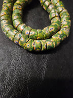 Green Eye Trade Beads – Multicolor Pattern 8–10 × 14–15mm