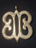 Large Handcrafted Hye Won Hye African Brass Pendant | Authentic Ghana Adinkra Symbol