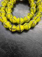 Yellow & Black Cross Trade Beads – 13.5 × 14.5mm