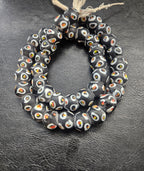 Designer Eye Trade Beads – Black, White & Multicolor 37–38 Beads
