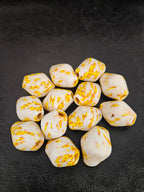 African Glass Bead Bundle – Yellow & Ivory Krobo Rounds + Focal Beads