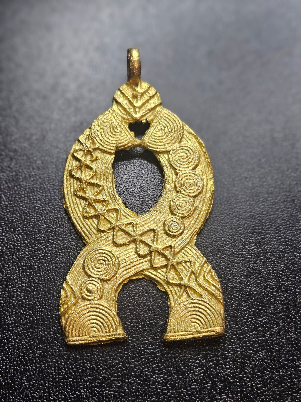 Ashanti Brass Pendant – Sacred Openwork Heritage Symbol (45mm × 85mm)