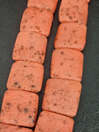Aadampo Large Terracotta Red Krobo Powdered Glass Beads | Authentic Handmade Recycled Glass Beads | 25 × 25 × 11–12mm