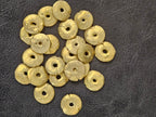 Handcrafted Ashanti Brass Disc Spacer Beads | African Brass Flat Disc Beads from Ghana | Artisan Jewelry Making Components