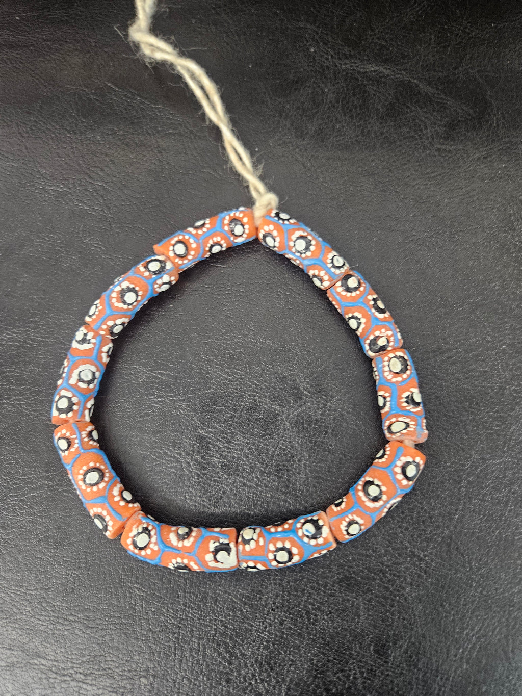 Authentic African Painted Glass Tube Beads from Ghana | Handmade Krobo Recycled Glass Jewelry Beads