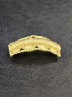 Handcrafted Curved Ashanti Brass Component Bead | Large Hole African Brass Bracelet Focal Bead | Ghana Artisan Brass Connector 25x50mm
