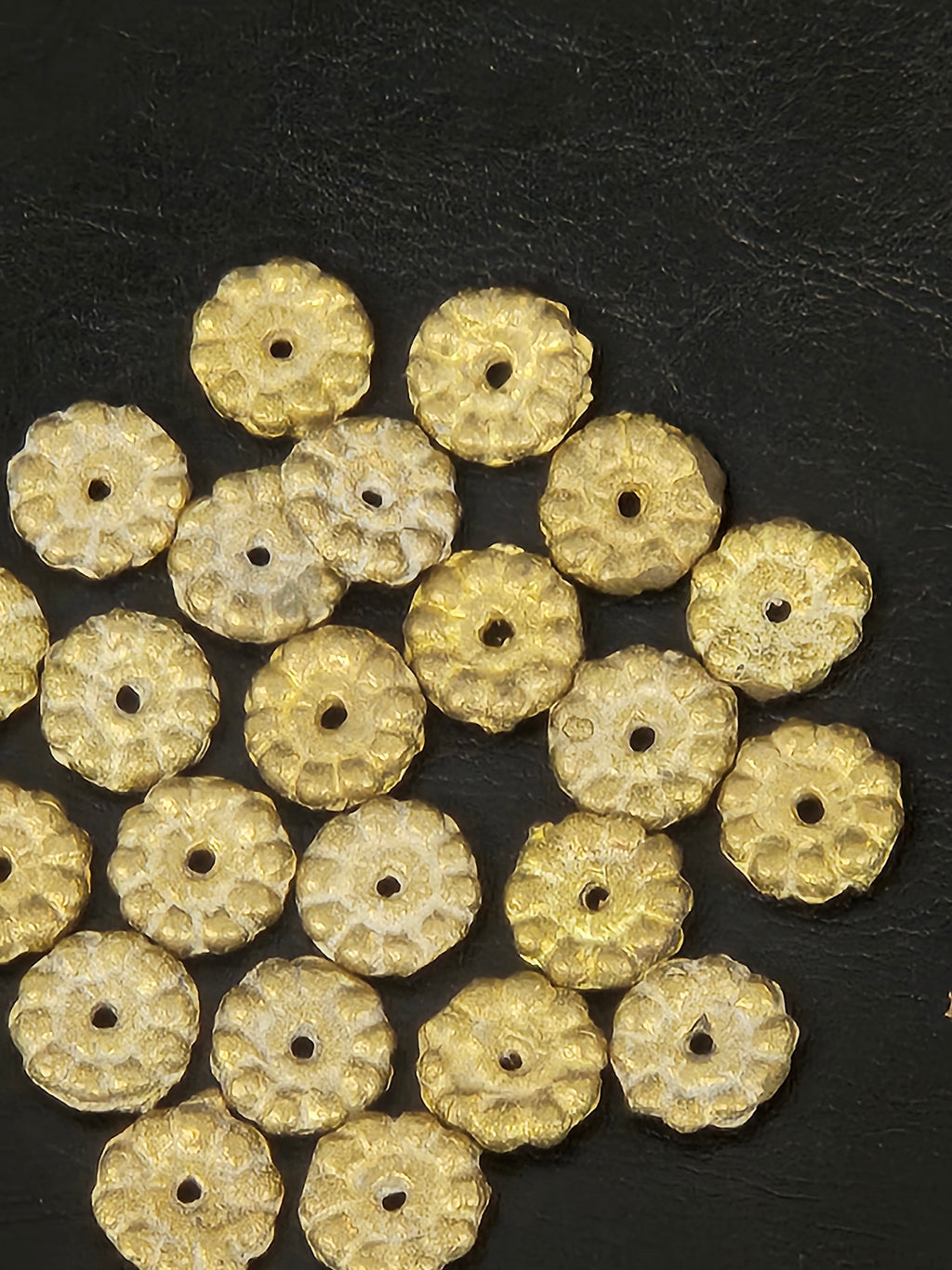 Handcrafted Ashanti Brass Spacer Beads | Large African Brass Disc Beads from Ghana | Jewelry Making Supplies