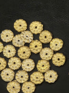 Handcrafted Ashanti Brass Spacer Beads | Large African Brass Disc Beads from Ghana | Jewelry Making Supplies