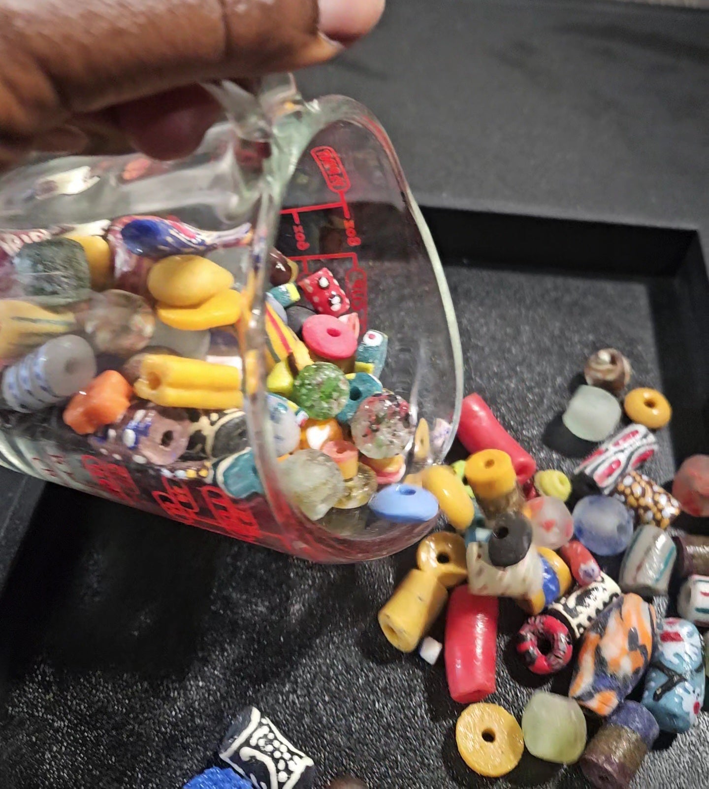 Earth Tone Krobo Recycled Glass Beads – 1 Cup (~160 pcs) | Boho Eco-Friendly Bead Mix