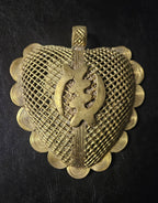 Oversized Gye Nyame Adinkra Symbol Brass Pendant Handmade in Ghana