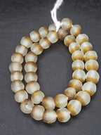 Authentic African Beads from Ghana | Krobo Translucent Recycled Glass Beads | Chunky Handmade Glass Beads 12–14mm