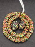 Multicolor African Glass Beads Bundle – Krobo Rondelles + Bicone Focals