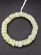 Green & Ivory Confetti Krobo Sugar Glass Short Tube Beads | Handcrafted Recycled Glass Beads from Ghana | Approx. 32 Beads Per Strand