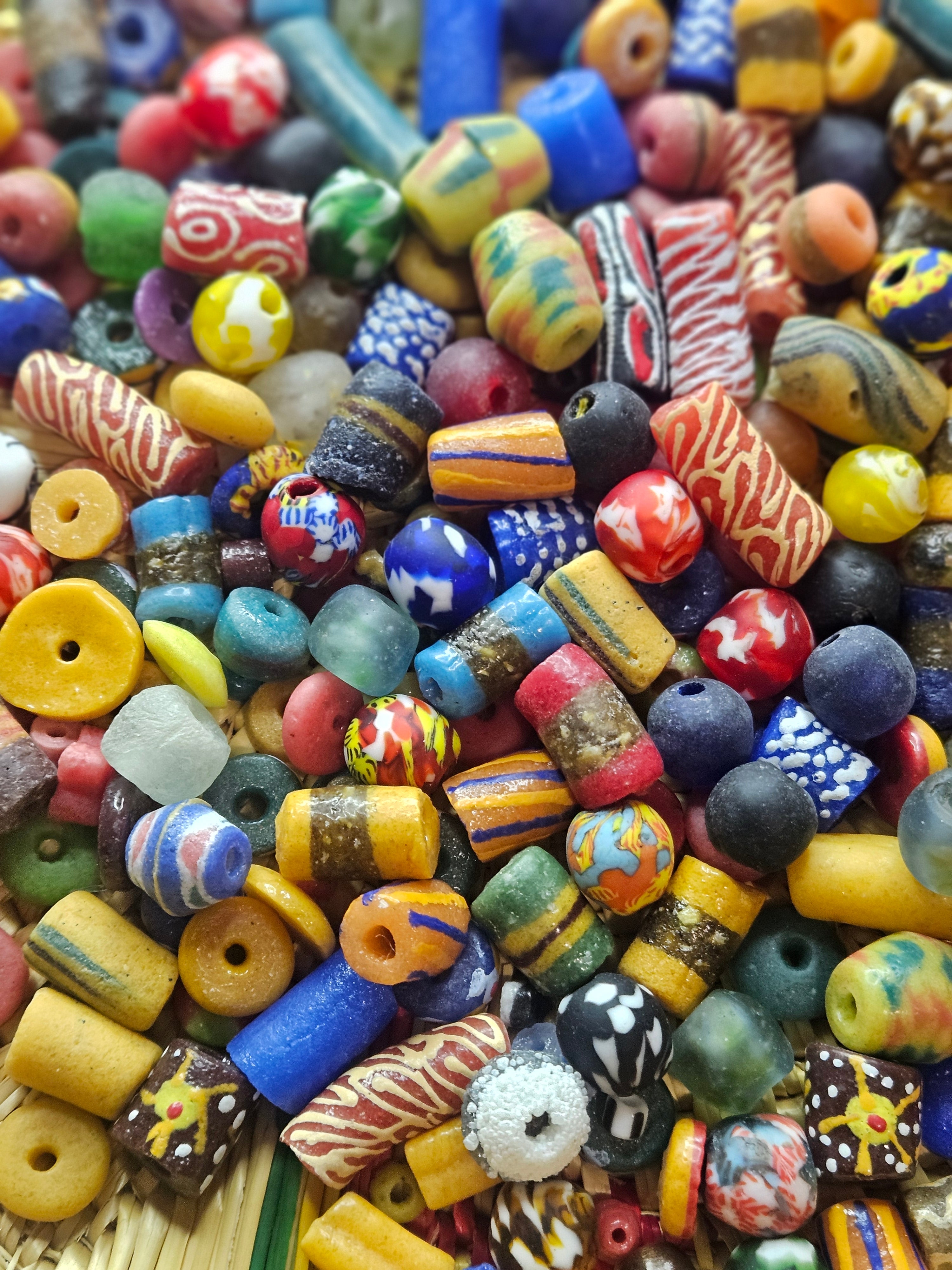 Krobo Fused & Painted Glass Bead Soup.