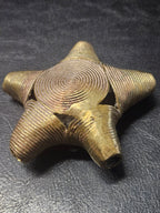 Oversized African Brass Star Bead – Ashanti Spiral Focal Bead