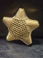 Oversized African Brass Star Bead – Ashanti Openwork Focal Bead