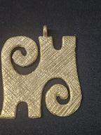Oversized Kwaatakye Atiko Ashanti Brass Pendant | Authentic Ghanaian Adinkra Symbol | Handcrafted African Brass Statement Pendant