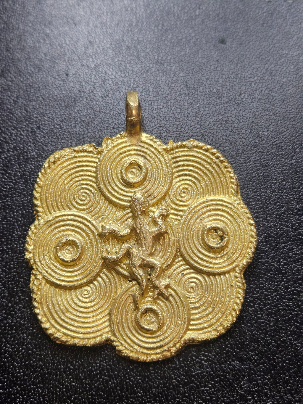 Ashanti Brass Adinkra Pendant – Handcrafted Ghanaian Heritage Symbol