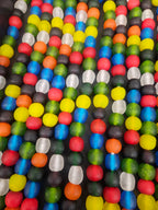 African Glass Beads – Multicolor Krobo Pocket Bead Strand from Ghana