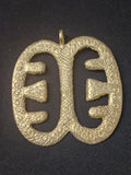 Large Handcrafted Ese Ne Tekrema African Brass Pendant | Authentic Ghana Adinkra Symbol