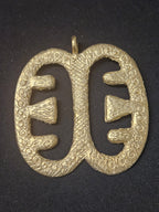 Pendant African Large Handcrafted Ese Ne Tekrema African Brass Pendant