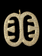 Large Handcrafted Ese Ne Tekrema African Brass Pendant | Authentic Ghana Adinkra Symbol