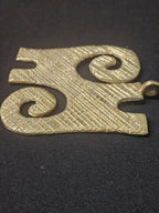 Oversized Kwaatakye Atiko Ashanti Brass Pendant | Authentic Ghanaian Adinkra Symbol | Handcrafted African Brass Statement Pendant