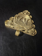 African Brass Tiger Pendant with Adinkrahene Symbol – Ghana