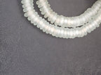 Authentic Frost White Krobo Translucent Recycled Glass Rondelle Beads Handmade in Ghana