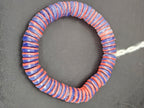 Cobalt Blue & Coral Red Krobo Glass Spacer Beads | Handmade Recycled Glass Beads from Ghana