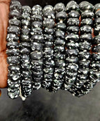 Black Speckled Krobo Powdered Glass Short Tube Beads | 7–9 × 13–14mm | Ghana | Approx. 32–33 Beads