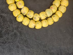 Aadampo Authentic Golden Ochre Krobo Powdered Glass Beads | Handmade Recycled Glass Beads from Ghana | 13–14mm