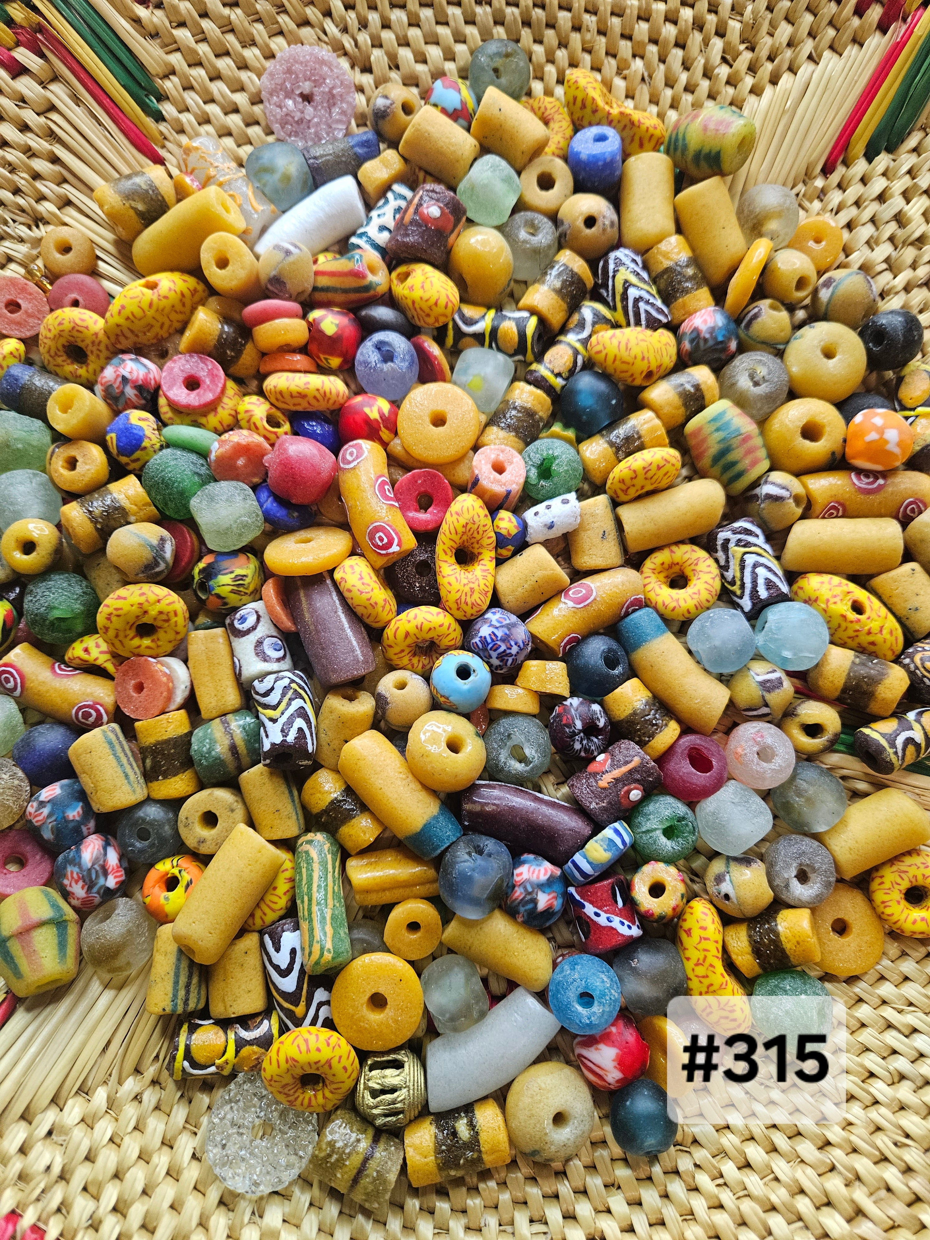 300+ Colorful African Glass Beads Mix