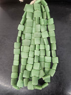 Aadampo Large Moss Green Krobo Powdered Glass Beads | Authentic Handmade Recycled Glass Beads | 25 × 25 × 11–12mm
