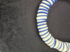 Handmade Cobalt Blue & Ivory Krobo Glass Spacer Beads | African Recycled Glass Beads | Ghana Jewelry Making Supplies