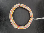 African Glass Beads – Painted Krobo Long Tubes, Gray & Coral Krobo Beads