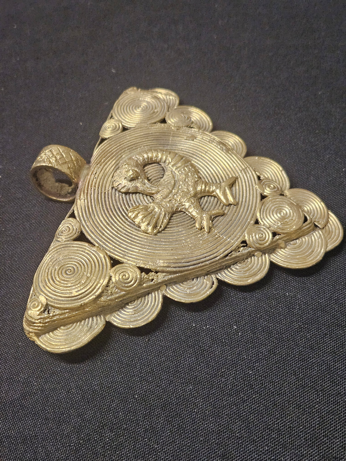 Sankofa Adinkra Symbol African Brass Pendant – Handmade in Ghana