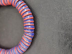 Cobalt Blue & Coral Red Krobo Glass Spacer Beads | Handmade Recycled Glass Beads from Ghana