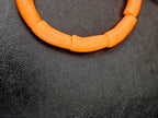 Sunset Orange Krobo Powdered Glass Tube Beads • Large Hole • 10–12 × 24–30 mm • Approx. 9 Beads