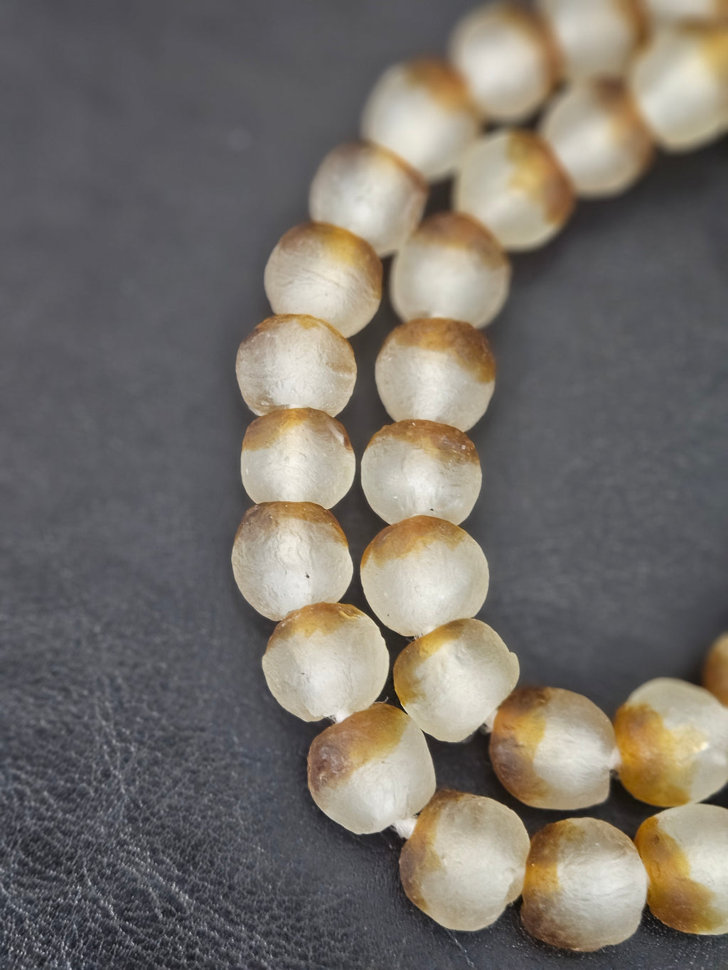Authentic African Beads from Ghana | Krobo Translucent Recycled Glass Beads | Chunky Handmade Glass Beads 12–14mm