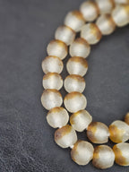 Authentic African Beads from Ghana | Krobo Translucent Recycled Glass Beads | Chunky Handmade Glass Beads 12–14mm
