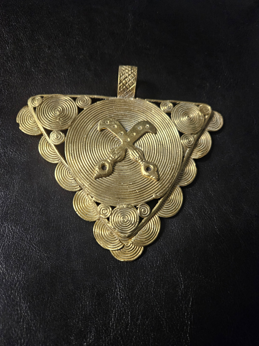 Akofena Adinkra Symbol African Brass Pendant – Handmade in Ghana