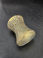 Oversized Ashanti Brass Talking Drum Bead | Ghana Ribbed Focal Bead