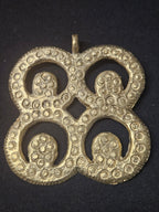 Oversized Mati Masie Ashanti Brass Pendant | Authentic Ghanaian Adinkra Symbol | Handcrafted African Brass Statement Pendant