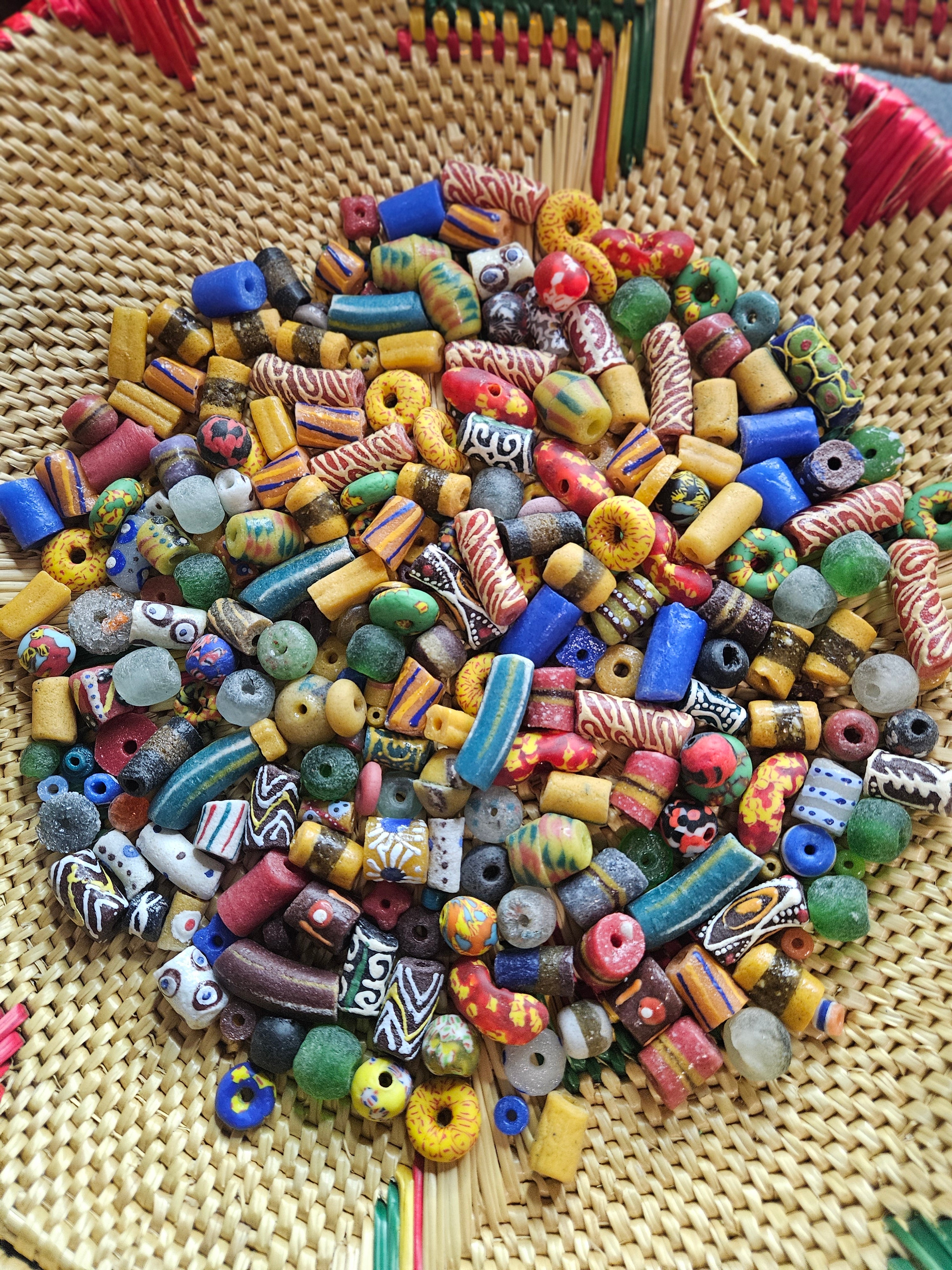 300+ Krobo Recycled Glass Bead Soup Mix