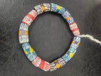 African Glass Beads – Painted Krobo Long Tubes, Multicolor Krobo Beads