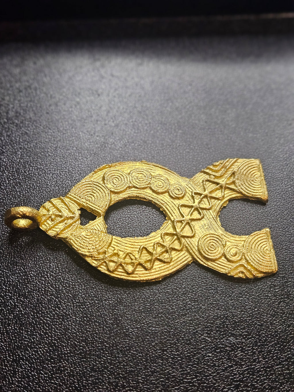 Ashanti Brass Pendant – Sacred Openwork Heritage Symbol (45mm × 85mm)