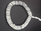 Handmade Ivory & Charcoal Krobo Glass Spacer Beads, African Recycled Glass Beads, Ghana Jewelry Making Supplies