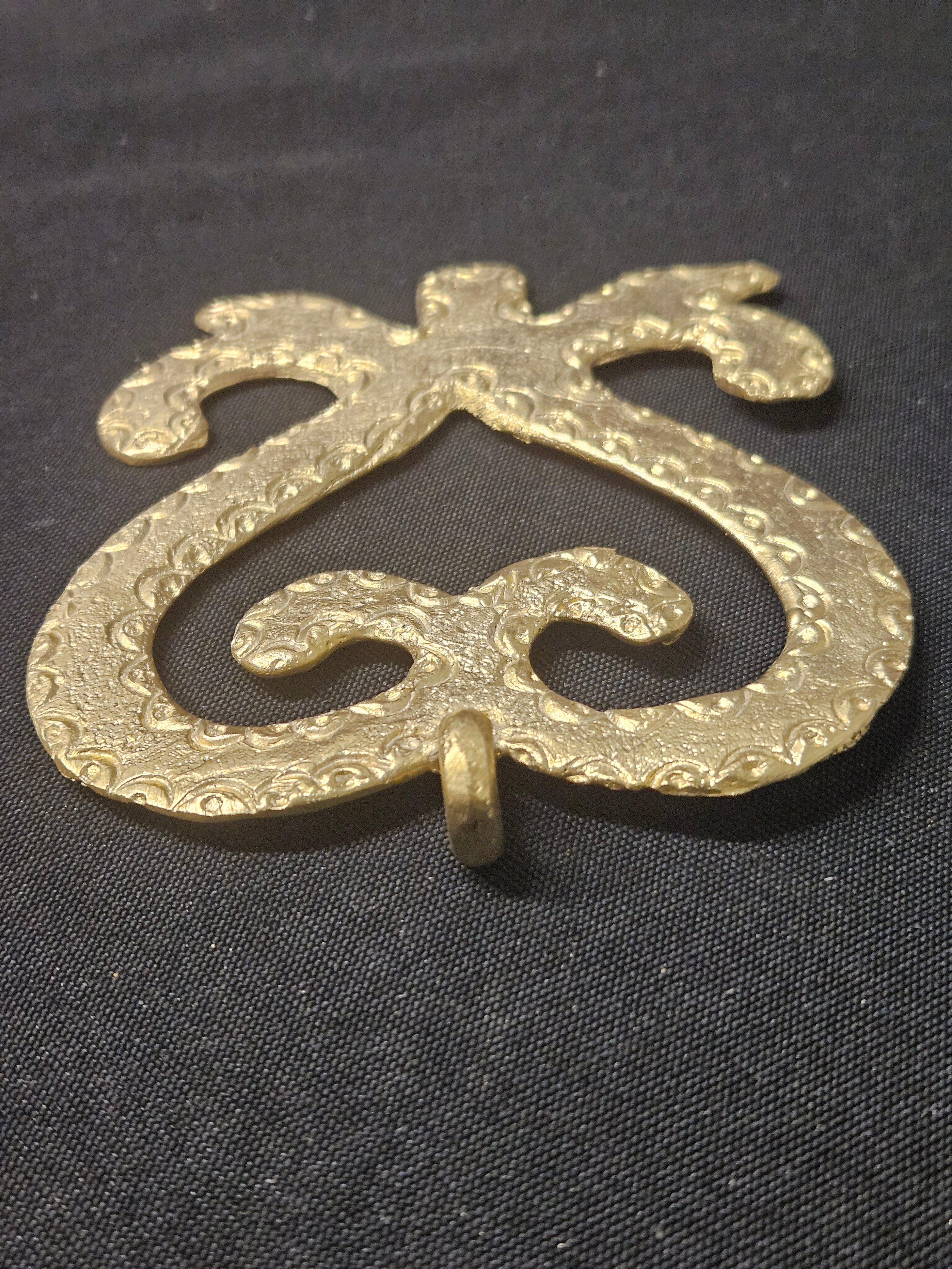 Oversized Sankofa Ashanti Brass Pendant | Authentic Ghanaian Adinkra Symbol | Handcrafted African Brass Statement Pendant
