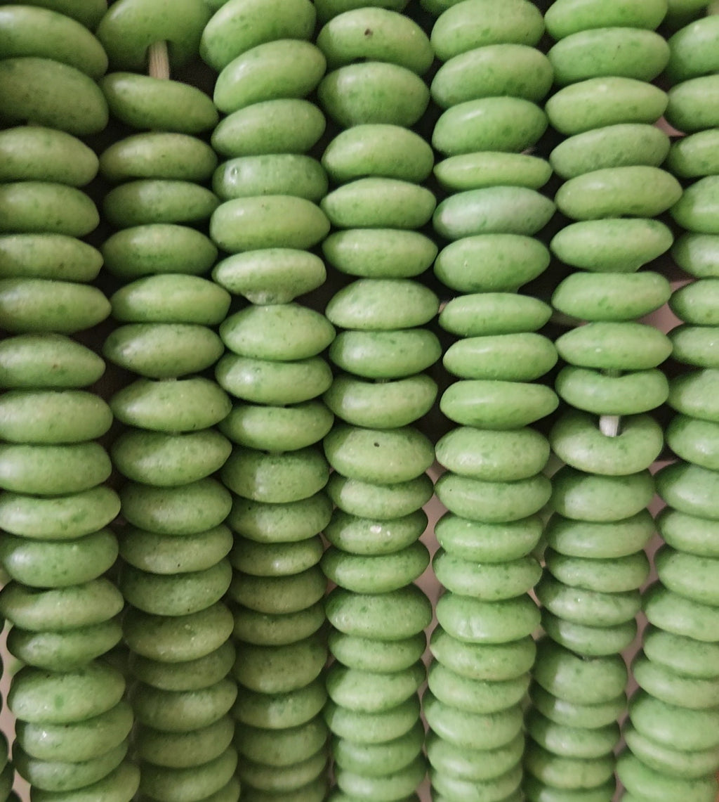 Green Handcrafted Ashanti Spacers: Elevate Your Jewelry Designs with Authentic African Beads